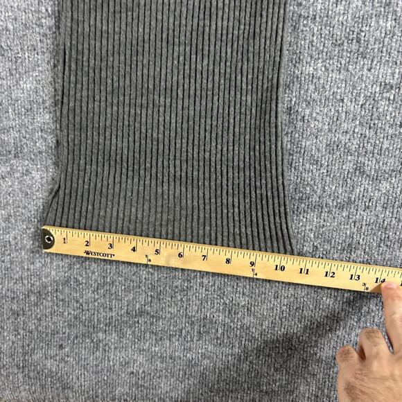 Joah Brown Pant Women Small Medium Fitted Mini Flare Gray Rib Knit Lounge Luxury - Picture 13 of 15